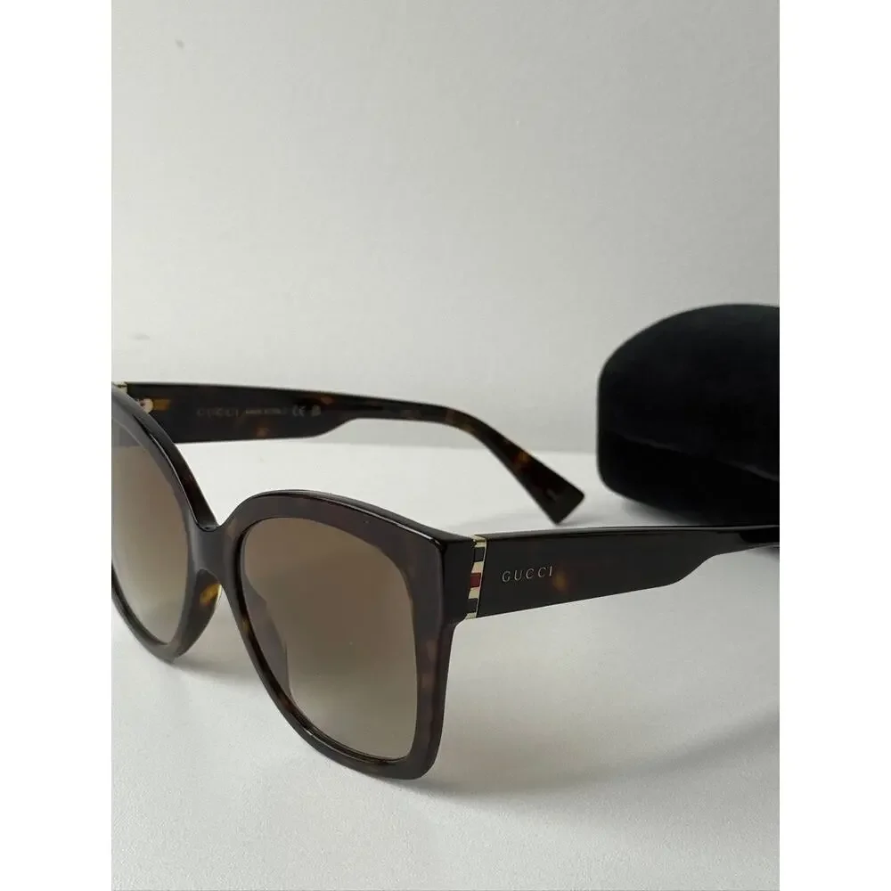 NEW Gucci GG0459S Havana Brown Cat Eye Sunglasses